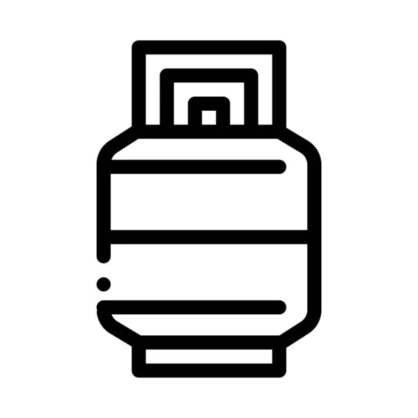 Barril metálico Icono Vector Esquema Ilustración — Vector de stock