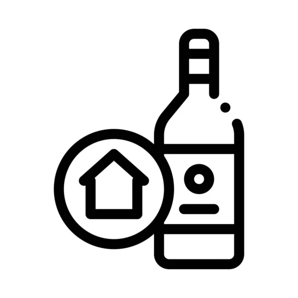Bere birra bottiglia icona vettoriale Outline Illustrazione — Vettoriale Stock