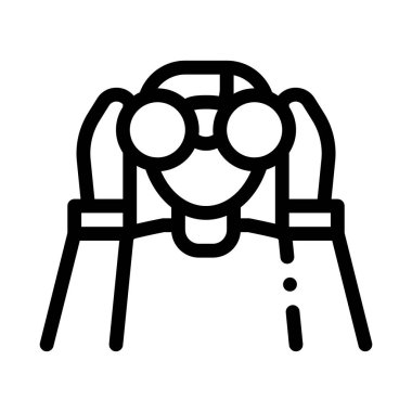 İnsan İzleme Dürbünü İnce Çizgi Vektörü