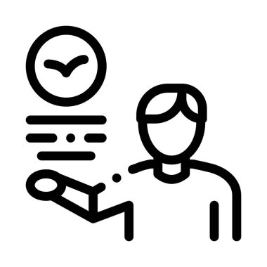 İnsan Kuş Simgesi İnce Çizgi Vektörü Hakkında Konuşuyor