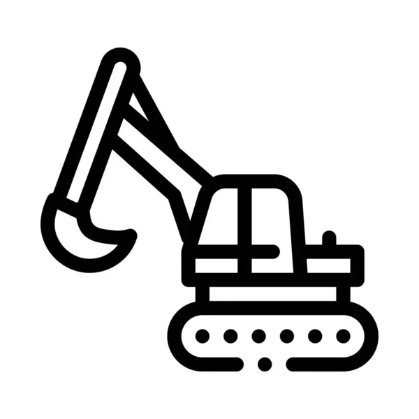 Excavator Machine Icon Vector Outline Illustration — Stock Vector