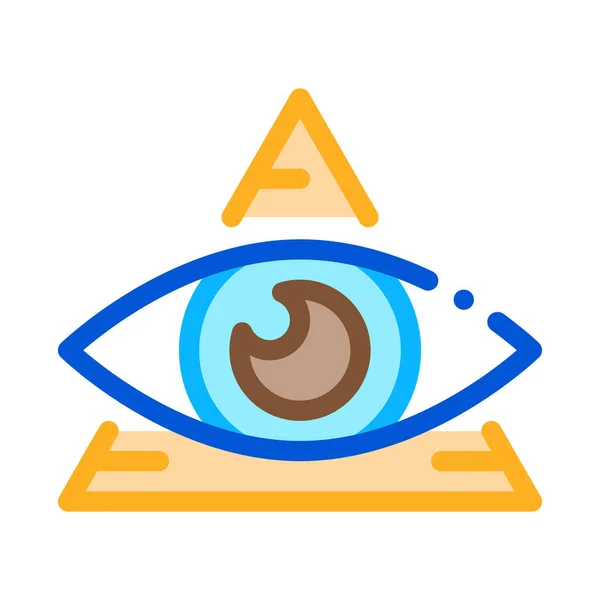 Ilustração do esboço do vetor do ícone do olho de All-seeing — Vetor de Stock