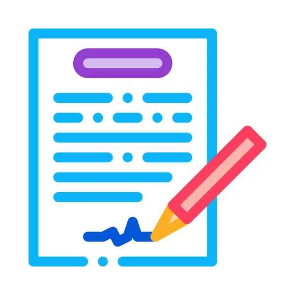 Contract Signing Icon Vector Outline Illustration — Stockvektor