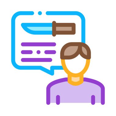 Adam Konuşan Bıçak Simgesi Vektör Özeti ResimleriComment