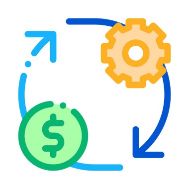 Vites Değiştir Para Simgesi Vektör Özeti Resimlemesi