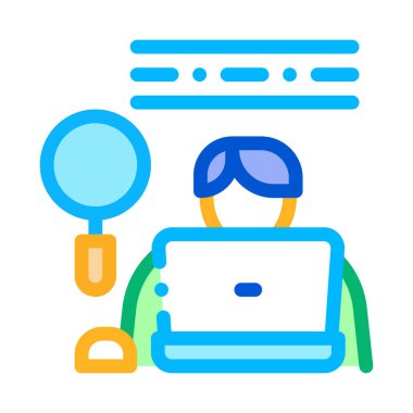 İnsan Araştırması Simgesi Vektör Özeti Çizimi