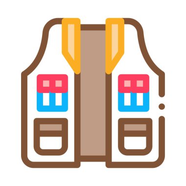 Avcı Yeleği Simgesi Vektör Özeti İllüstrasyonu