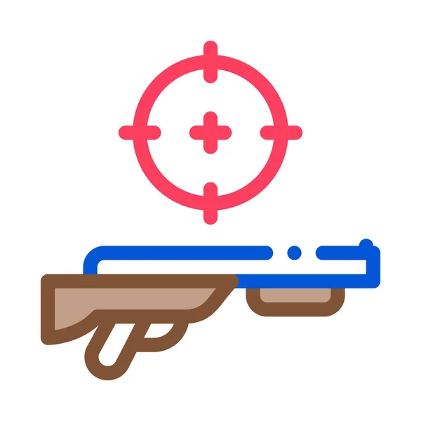 Gun Targeting Icon Vector Esboço ilustração — Vetor de Stock