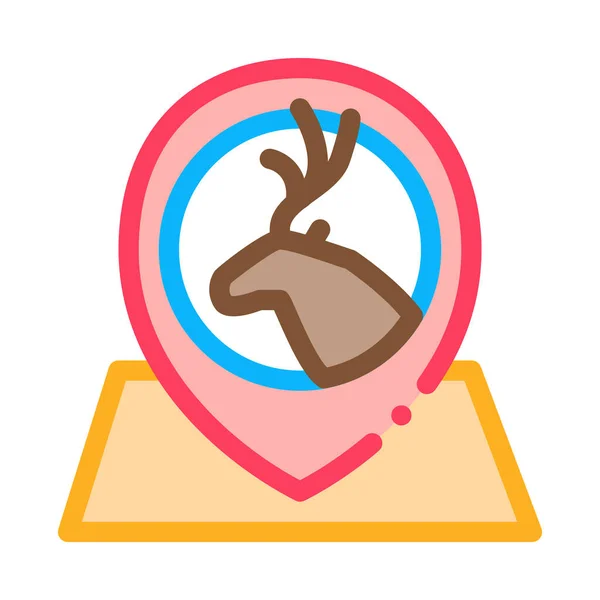 Localização do cervo Icon Vector Outline Illustration — Vetor de Stock