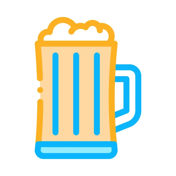 Foamy Beer Cup Icon Vector Outline Illustration — стоковий вектор