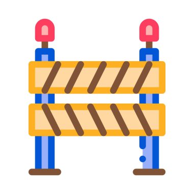 Yol Bariyeri Simgesi Vektör Özeti Çizimi