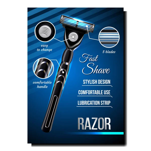 Razor For Shave Креативний рекламний банер Вектор — стоковий вектор