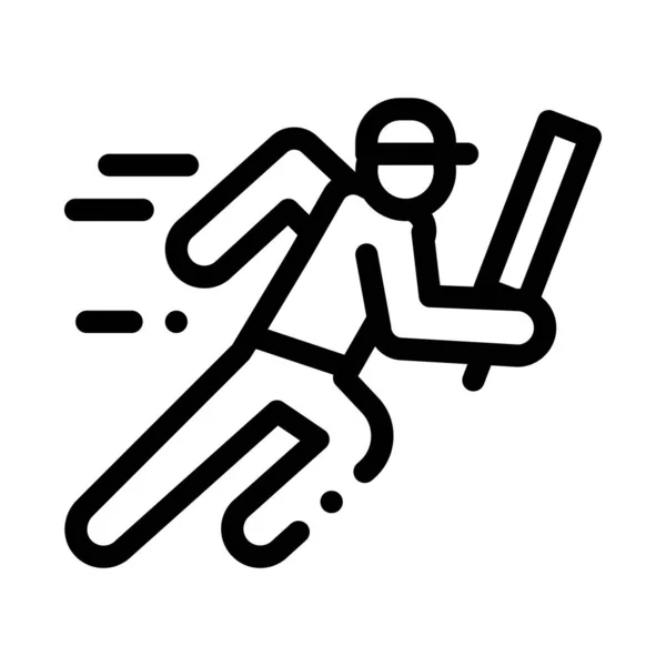 Illustration vectorielle de contour d'icône d'athlète en cours d'exécution — Image vectorielle