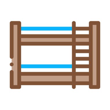 Bunk Bed Icon Vector Outline Illustration