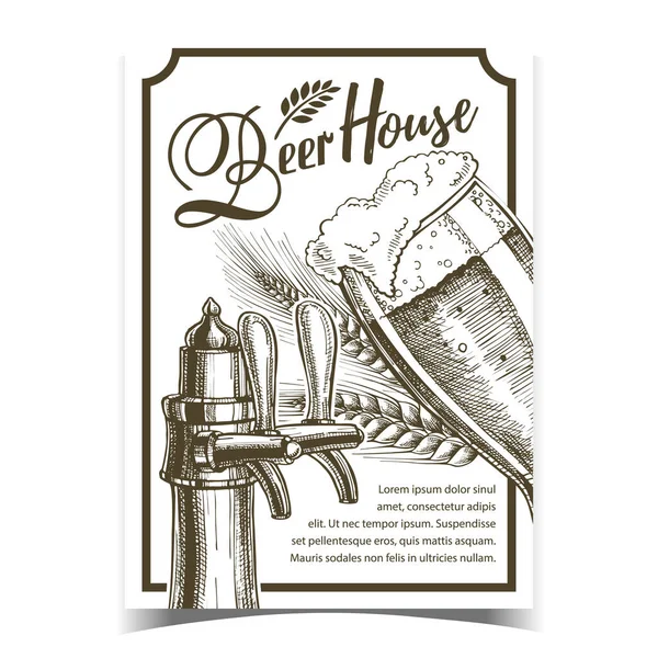 Bierhuis versheid drank Adverteren Poster Vector — Stockvector