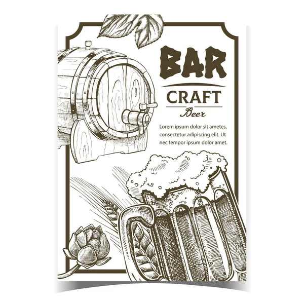 Bar warzone piwo rzemieślnicze Baner reklamowy wektor — Wektor stockowy