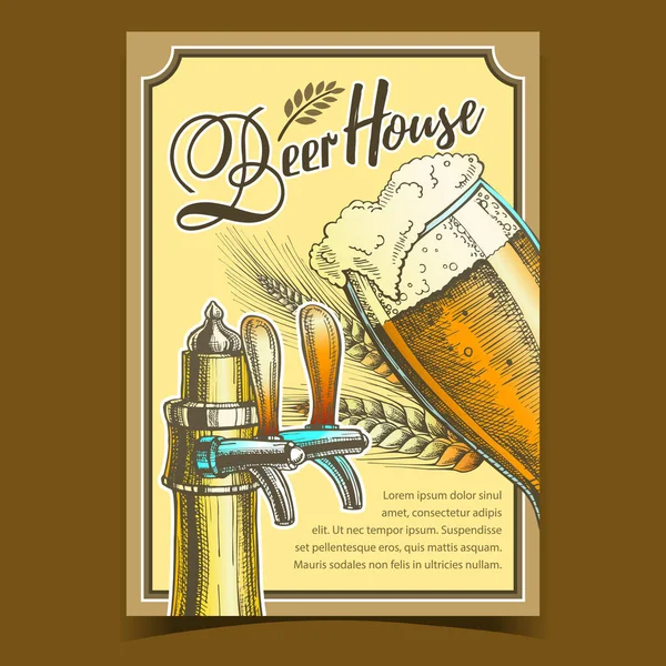 Piwiarnia świeżość Drink Reklamować plakat wektor — Wektor stockowy