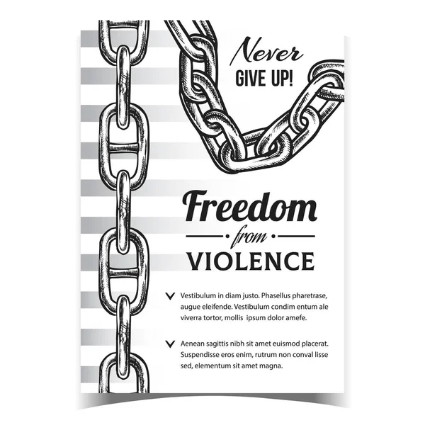 Freedom From Violence Advertise Banner Vector — Stockový vektor