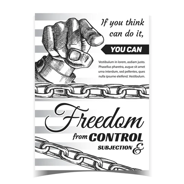 Freedom From Control Subjection Banner Vector — Stockový vektor