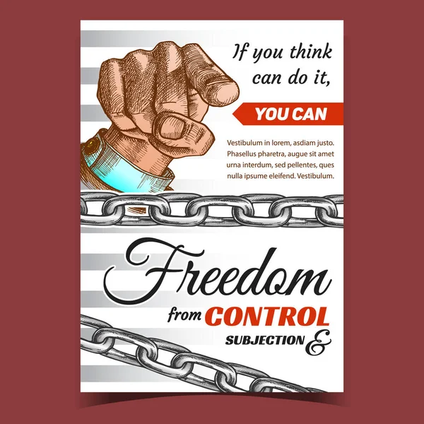 Liberdade de controle Subjection Banner Vector — Vetor de Stock