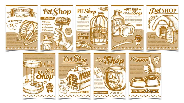 Pet Shop Διάνυσμα διαφημιστικών αφισών — Διανυσματικό Αρχείο