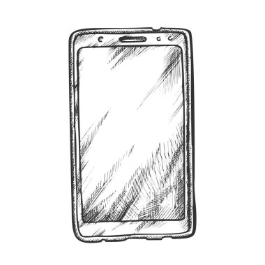 Smartphone Technology Front View Vintage Vektörü