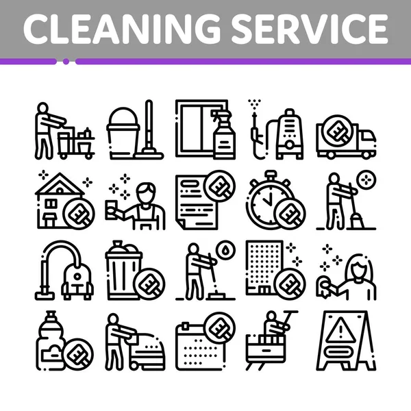 Cleaning Service Tool Collection Icons Set Vector — Wektor stockowy