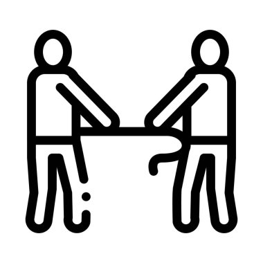 Tug Of War Battle Icon Vector Outline Illustration