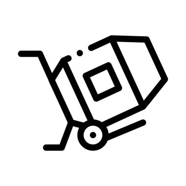 Cement Mixer Icon Vector Outline Illustration