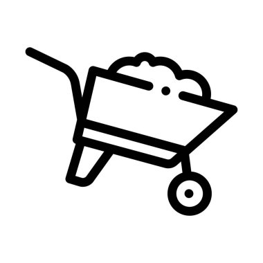 Construction Cart Icon Vector Outline Illustration