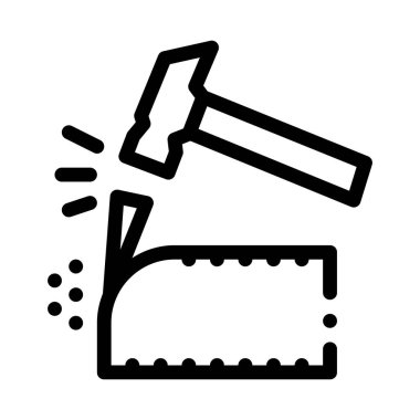 Brick Clipping Icon Vector Outline Illustration