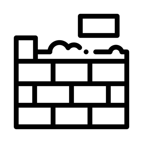 Bricklaying Icon Vector Outline Illustration — 스톡 벡터