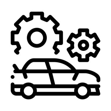 Car Gear Detail Icon Vector Outline Illustration