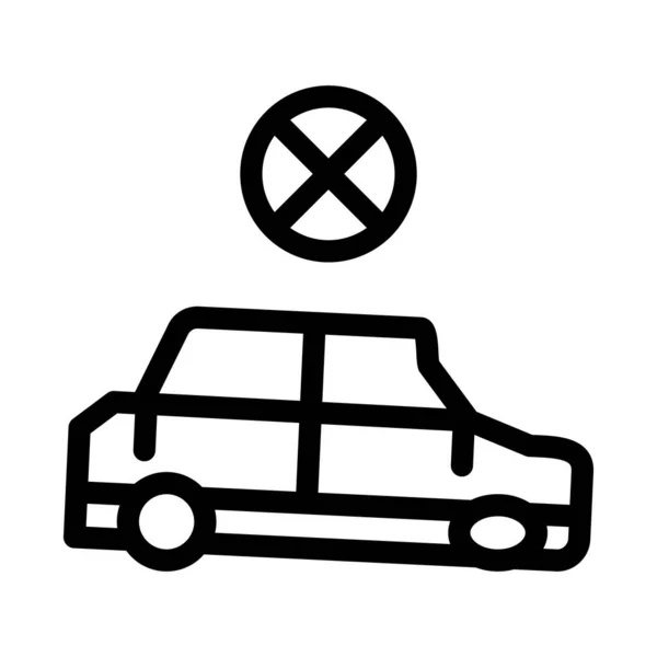 Crashed Car Icon Vector Outline Illustration — Stock Vector