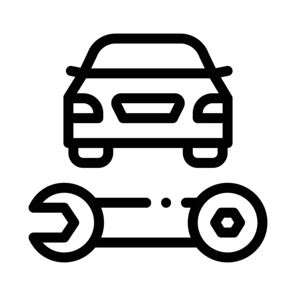 Car Repair Wrench Icon Vector Outline Illustration — 스톡 벡터