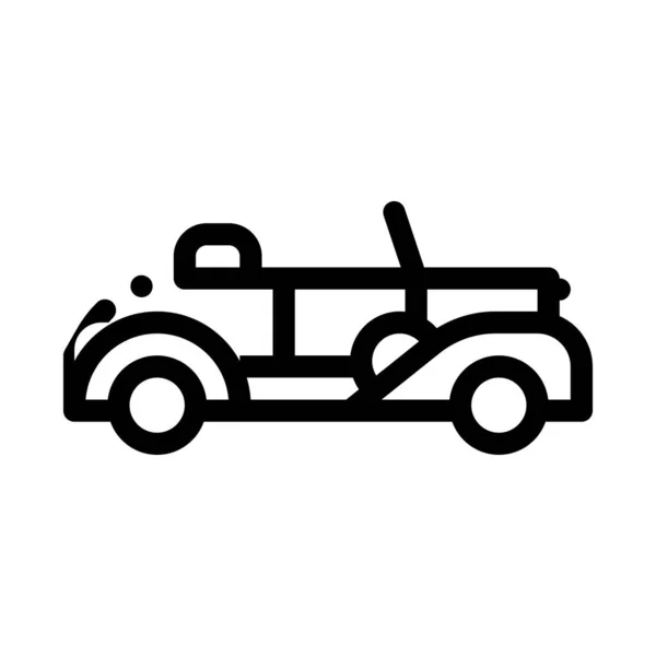 Icono del Cabriolet del coche viejo Ilustración del contorno del vector — Vector de stock