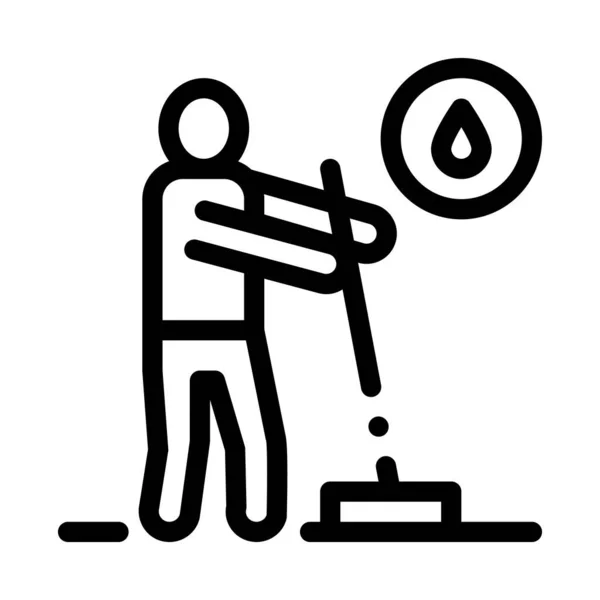 Illustrazione del profilo vettoriale dell'icona di lavaggio umano — Vettoriale Stock
