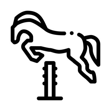 Jumping Horse Icon Vector Outline Illustration