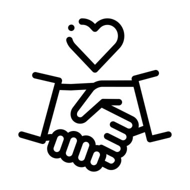 Lovely Handshake Icon Vector Outline Illustration