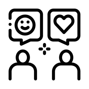 Human Lovely Talk Icon Vector Outline Illustration