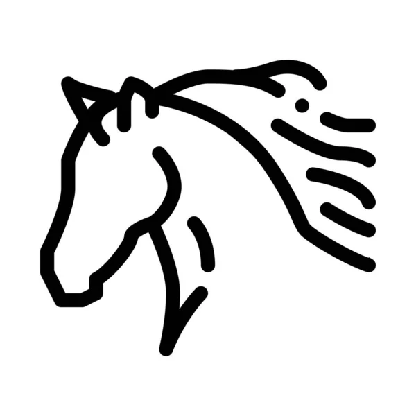Illustration vectorielle de contour d'icône de silhouette de cheval — Image vectorielle
