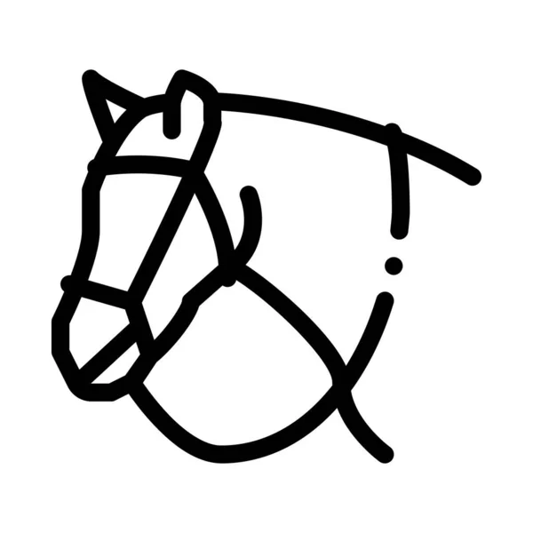 Horse Head Icon Vector Outline Illustration — Stockvektor