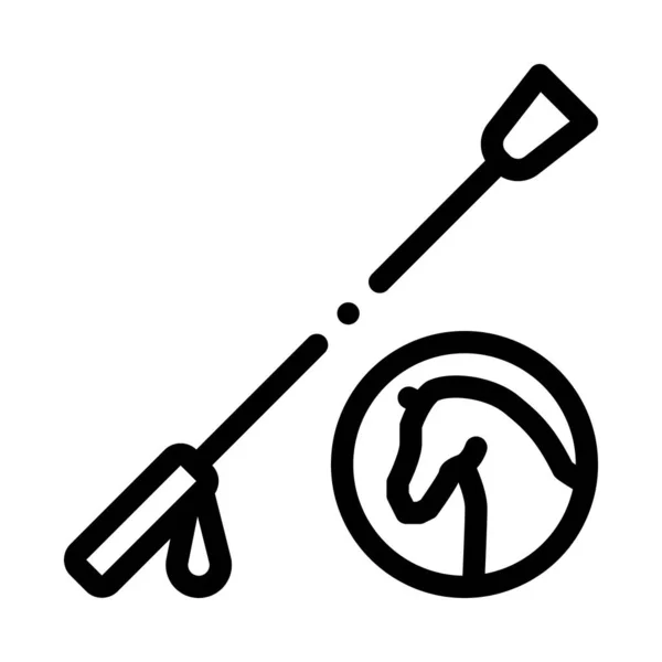 Horse Whip Tool Icon Vector Outline Illustration — Stockvektor