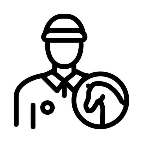 Man Jockey Icon Vector Outline Illustration — 图库矢量图片