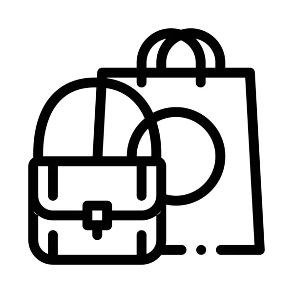 Bag Fashion Style Icon Vector Outline Illustration — Stok Vektör