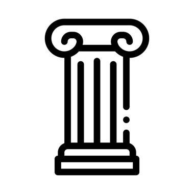 Antique Column Icon Vector Outline Illustration
