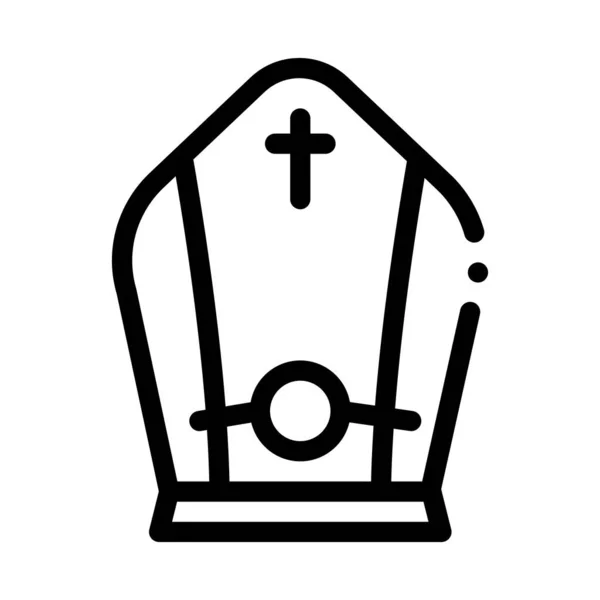Papal Tiara Icon Vector Outline Illustration — Stockvektor