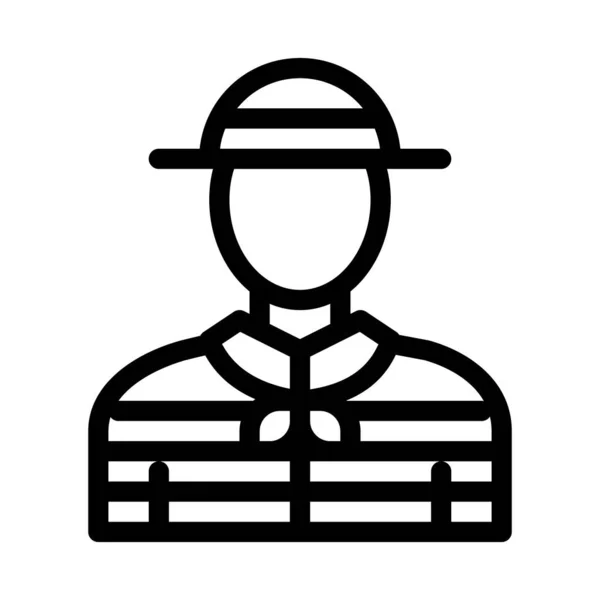 Gondolier Human Icon Vector Outline Illustration — Διανυσματικό Αρχείο