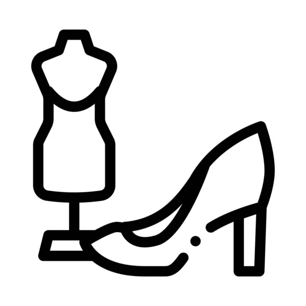 Shoe And Dummy Icon Vector Outline Illustration — Διανυσματικό Αρχείο