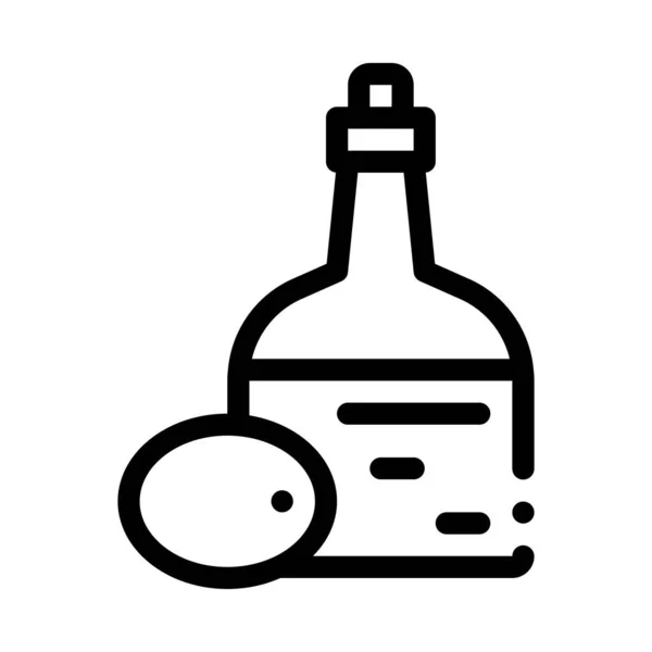 Olive Oil Bottle Icon Vector Outline Illustration — Stockový vektor